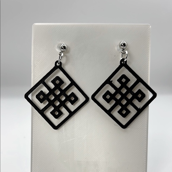 Handmade Jewelry - Black Geometric Earrings